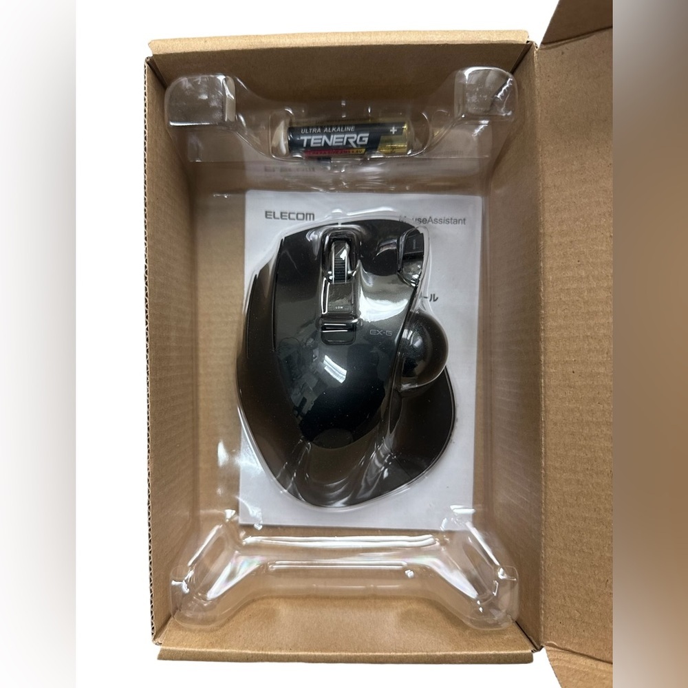 ELECOM EX-G Left-Handed Trackball Mouse, 2.4GHz Wireless, Left Handed